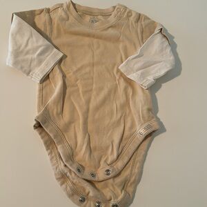The Children's Place Tan and White Bodysuit